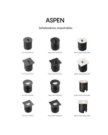 ASPEN * SEÑALIZADOR CUADRADO 3W 3000K NEGRO